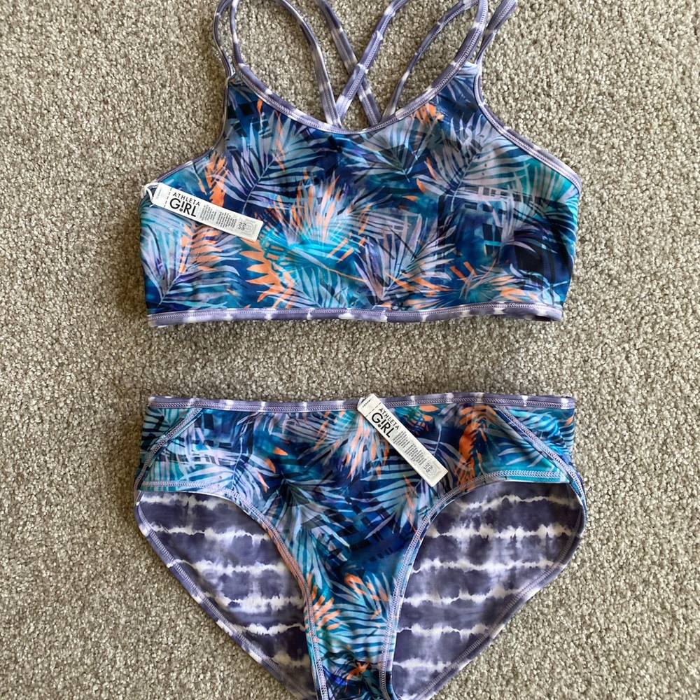 Athleta Kids Swim Bikini - Blue and Orange